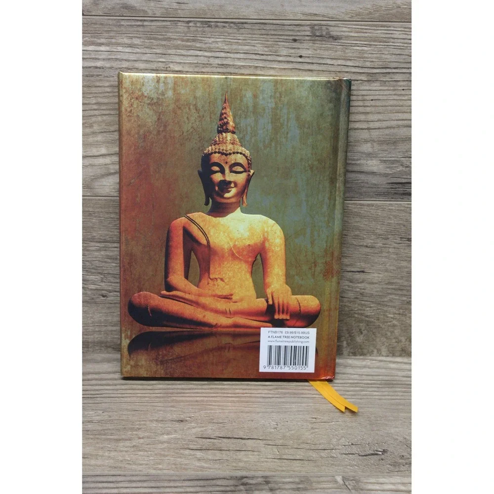 Flame Tree Notebook metal foiled lined journal‎ Golden Buddha
